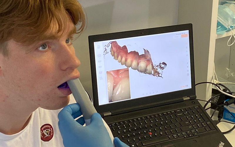 Patient during scanning appointment